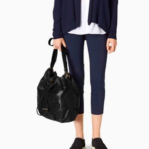 Cole Haan Stage Door black leather small studio satchel